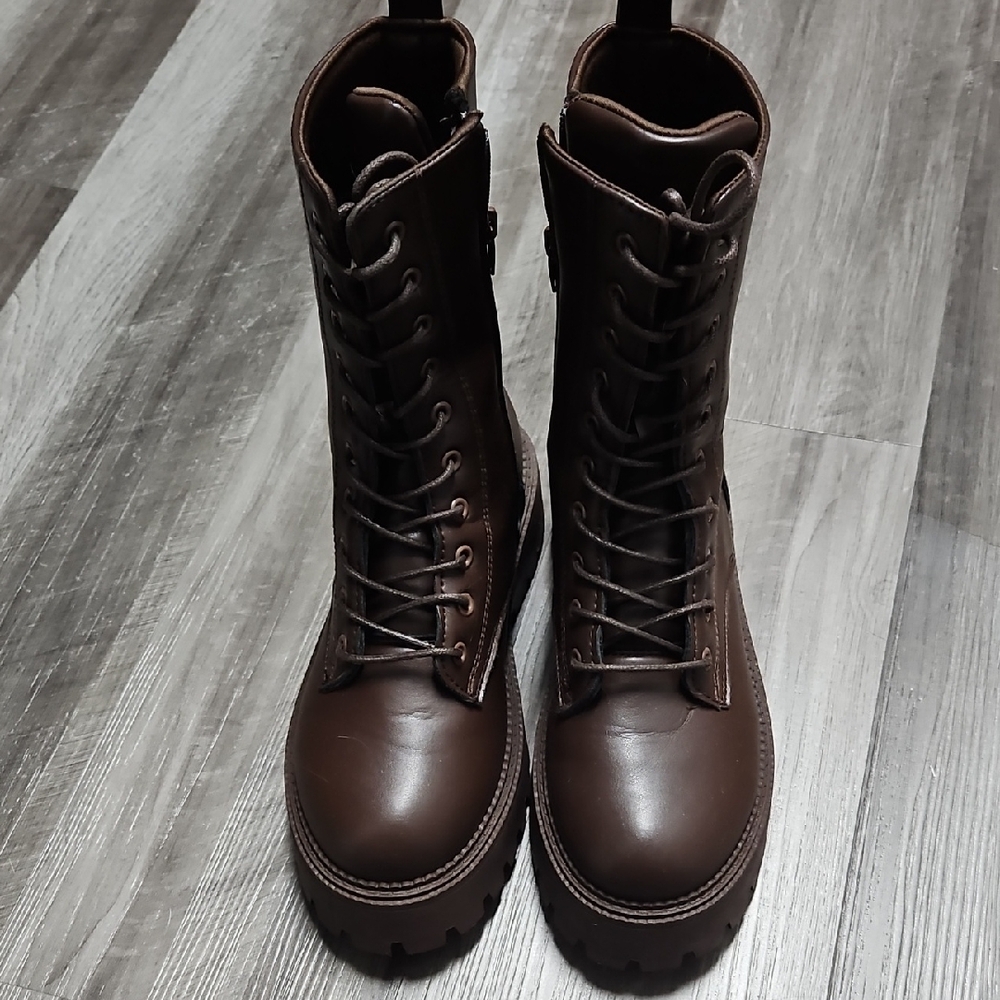 Rouge Helium Brown Combat Boots